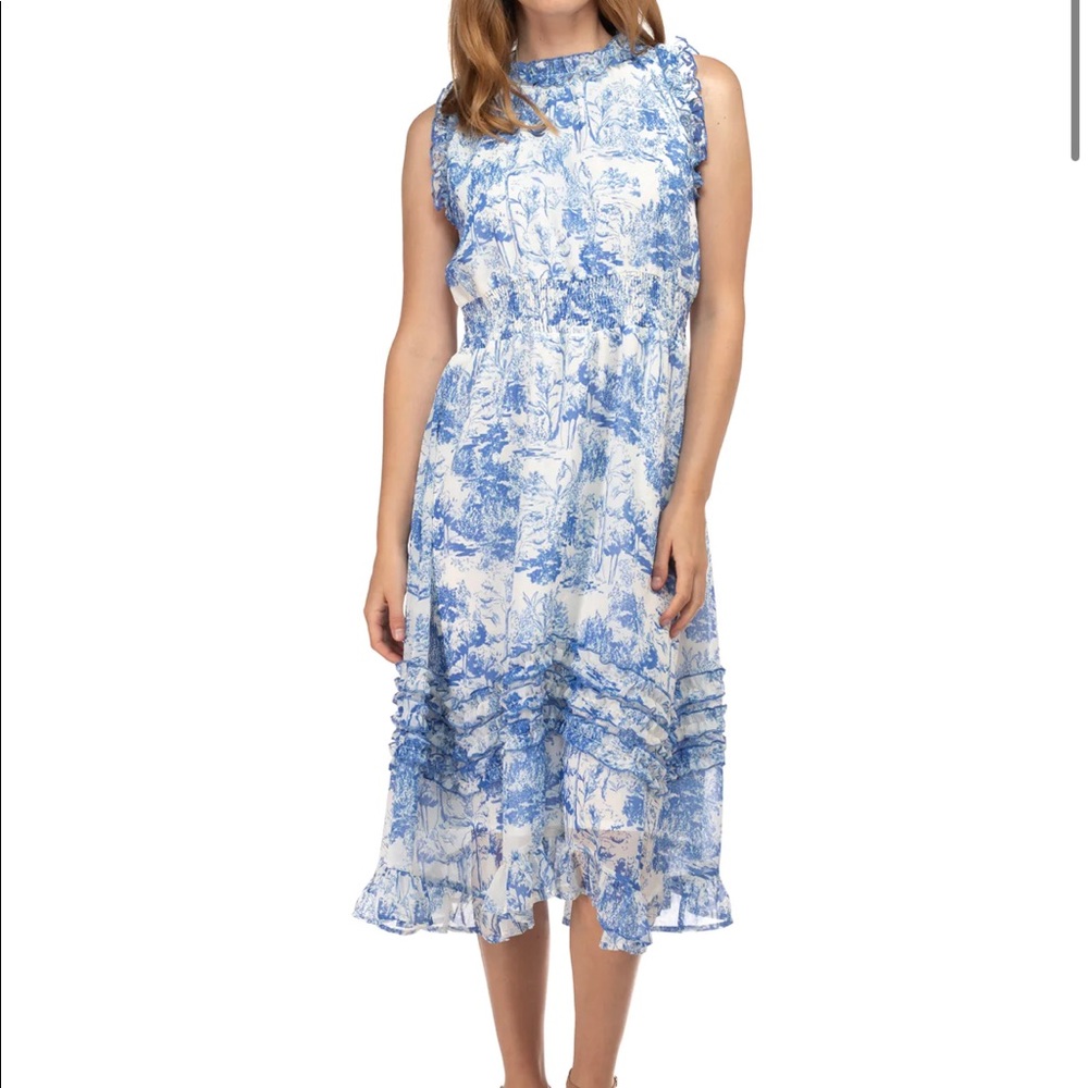 Blue & White Gradient Print Dress | Ginger Jar